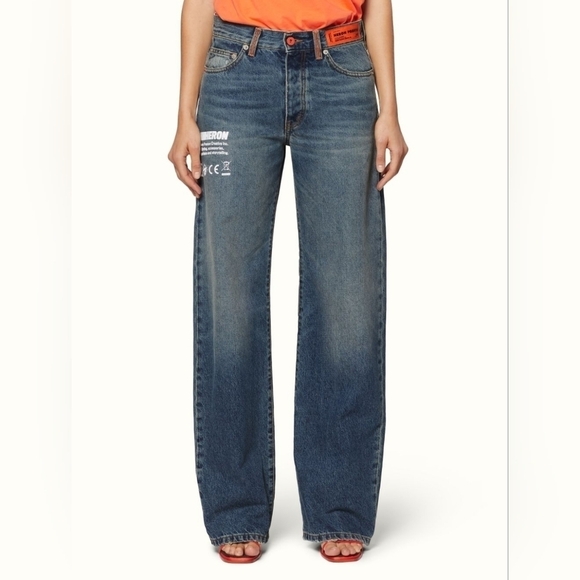 Heron Preston Blue Wide Leg Jeans - Picture 2 of 16